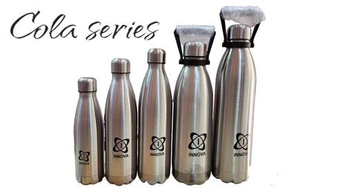 Stainless Steel Water Bottle - New, Durable Silver Round Design | Screw Cap Closure, Ideal for Personal and Home Use