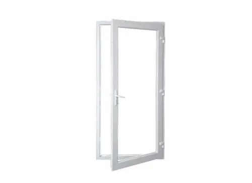 UPVC Fixed Casement Door - Rectangular Design, Corrosion Resistant, White Finish, Solid Wood Frame, Ideal for Home and Hotels