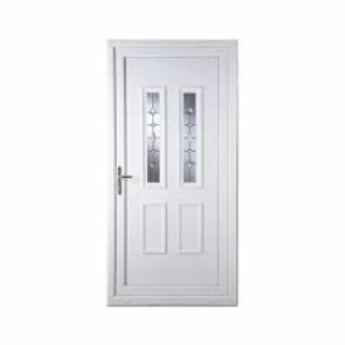 Upvc Front Door - Rectangular Design, White Solid Wood Frame | Durable Entry Door For Home, Interior And Residential Use