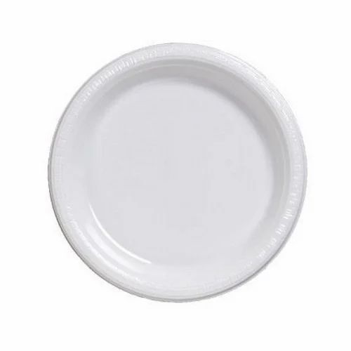 Disposable Thermocol Serving Plates - Round, Standard Size, White | Eco-Friendly, Biodegradable, Heat & Cold Resistant, Lightweight, Single Compartment, Pack of 50