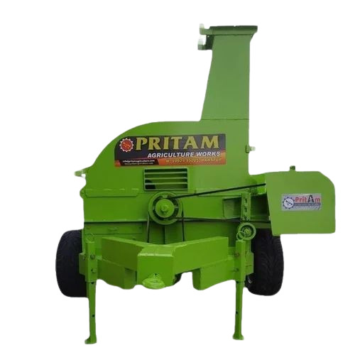 Wood Chipper Machine - 10 HP Electric, Semi-Automatic, 100 Kg/hr Capacity, Durable Design, Vertical Style, Fine Finishing, Green Color, 1-Year Warranty