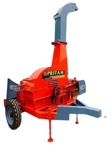 Wood Chipper Machine - 15 HP Motor, 100 Capacity | Durable Fine Electric Shredding Equipment, Semi Automatic, Orange & Grey