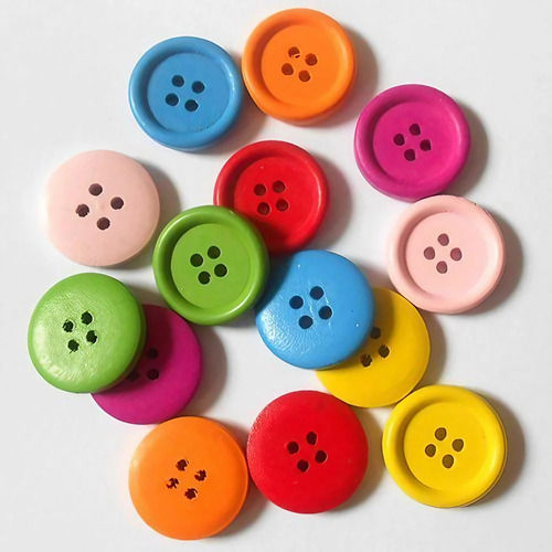 Colored Polyester Button - Material: Plastic