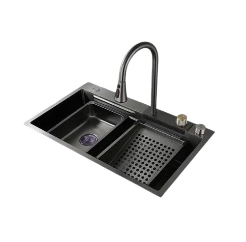 Designer Kitchen Sink - One Piece Stainless Steel, Customized Size, Polished Surface Finish, Rectangle Shape, Durable Long Lasting Quality