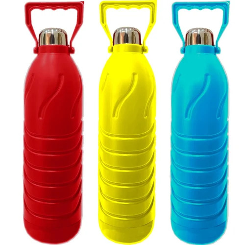 Plastic Insulated Bottles - 1000ml, Multi-Color | Durable, Leakproof, Round Shape, Plastic Material