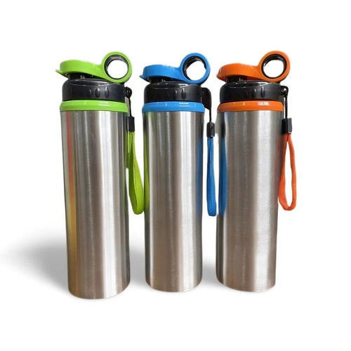 Single Wall Steel Bottle - 1000 ML, Multi-Color Stainless Steel | Durable, Leakproof, Round Shape, Ideal for Everyday Use