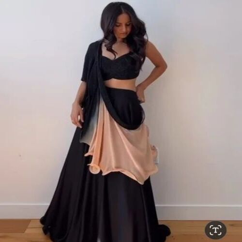 Black Sequenced Lehenga Set 