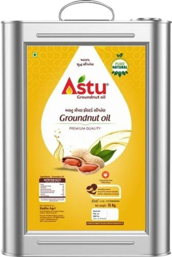 Groundnut Oil - 15 kg Liquid, Natural Cooking Oil with 12 Months Shelf Life, FSSAI Certified