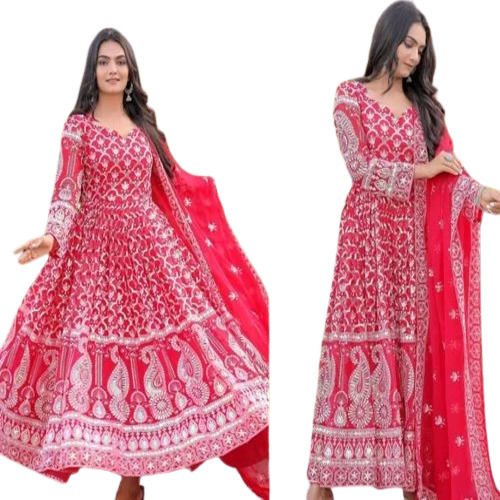 Red Sequence Anarkali Suit 