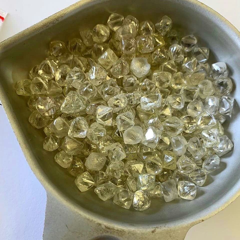 Rough uncut diamonds 