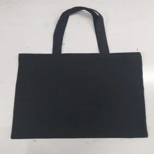 Handmade Cotton Shoulder Bag - 14x16 Inches, 10 KG Capacity, Black Color