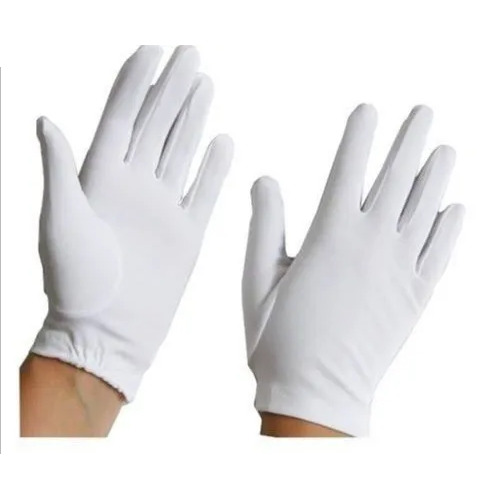 Cotton Hosiery Hand Gloves - Full Finger Design, Ivory White Color | Soft, Breathable, Washable, Stretchable for Comfort and Light-Duty Tasks