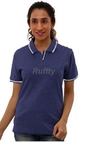 Dark Blue Polo T Shirt - Nylon Fabric, Sizes XS-XXS, Fade Resistant | Reinforced Seams, High Durability, Elegant Design, Tag-Free Comfort