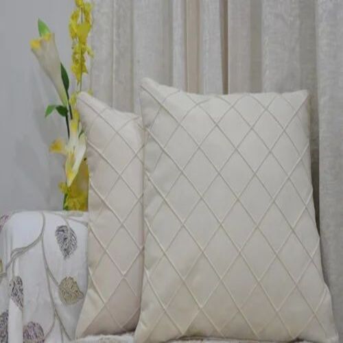 Designer Cushion Covers - 100% Cotton, 12x12 Inches Square Shape, Plain White Color | Features: Zipper Closure, Plain Dyed Pattern, Stylish Addition to Home Decor