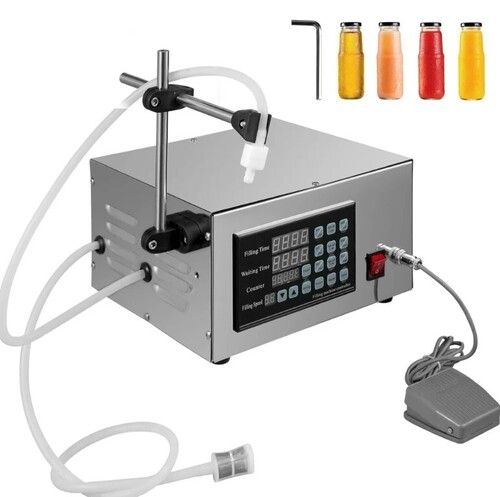 Digital Liquid Filling Machine - 30 BPM Capacity, 10-100 ml Fill Size | Stainless Steel, 220V Voltage, Silver for Food and Beverage Applications