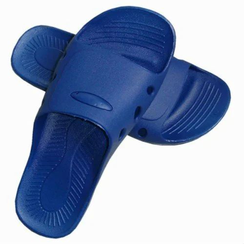 Quadronix ESD Slippers - PVC Upper, Blue Color, Rubber Insole, PU Outsole | Unisex, Anti-static, Clean Room Application