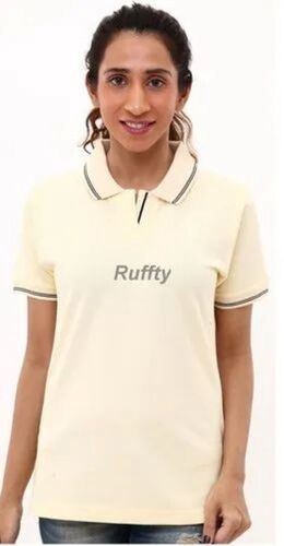 Ivory Polo T Shirt - Cotton, XXS-XXL Sizes | Short Sleeves, Non-Slip Base, High Tensile Strength, Versatile Applications, Sleek Finish