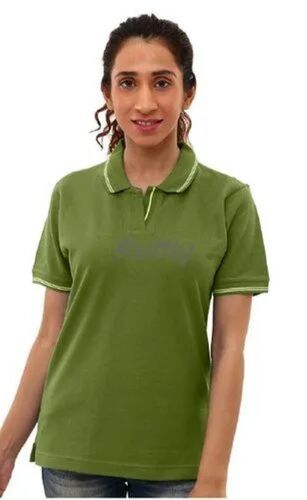 Ladies Green Polo T Shirt - Cotton Sizes XS-XXXL | Short Sleeves Casual Wear Stylish Look Moisture-Wicking Colorfast Material