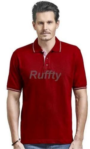 Mens Red Polo T-Shirt - Cotton, XXS-XXL Sizes, Breathable Material | Premium Quality, Comfortable Fit, Classic Collar, Lightweight Design, Durable Stitching, Stylish Look