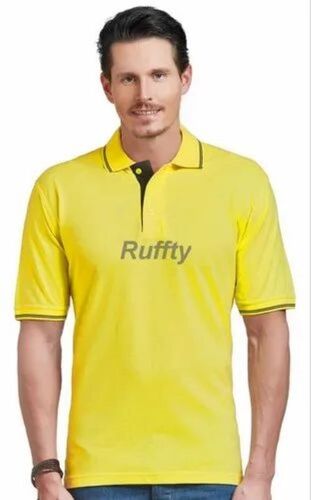Mens Yellow Polo T Shirt - Cotton, Size XXS to M | Comfortable Fit, Classic Collar, Lightweight Design, Breathable Material, Durable Stitching, Stylish Look