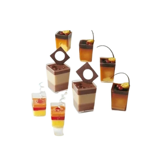 PS 4 Disposable Square Cube Small Dessert Cup