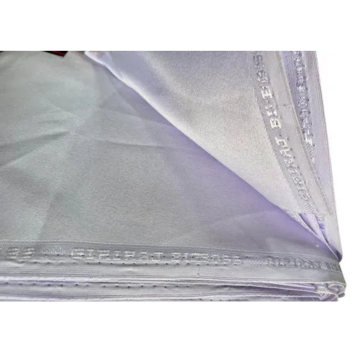 Micro Polyester Satin Fabric - 255 GSM, 144cm Width, Washable White Plain Material for Garment Industry