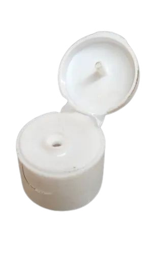 Flip Top Caps - Plastic, 19 Mm Size | White Color, Durable, Fine Finished, Round, Plain Pattern