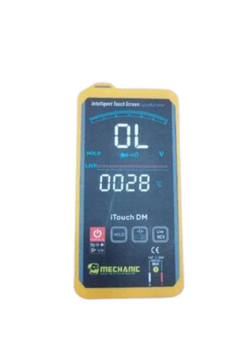 Mechanic Digital Multimeters - Plastic Material, Standard Size, Yellow Color | 100% Accuracy, Durable, Battery Powered, Digital Display Only, 4000 Counts