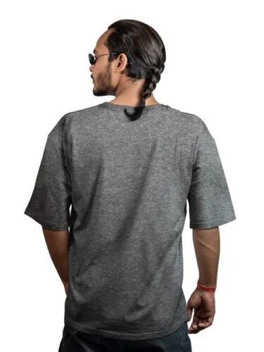 Men Oversized T Shirts - Premium Optimum Cotton, Grey Color, Short Sleeves | Casual Style, Bold Graphics, Soft Breathable Lightweight Comfort