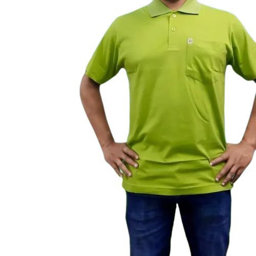 Mens Green Collar T Shirt