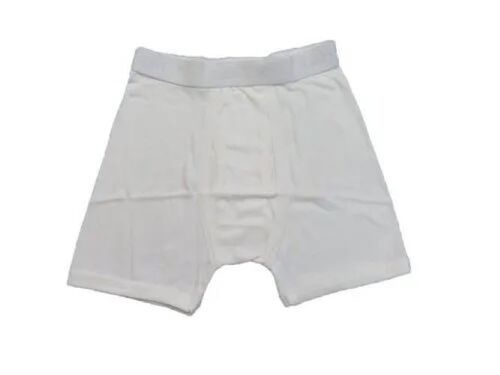 Mens White Cotton Trunk - Pattern: Plain