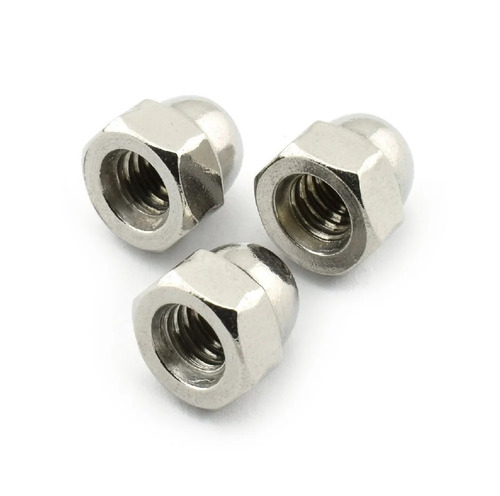 Mild Steel Domed Cap Nut - Durable, High Strength, Corrosion Resistant | Rust Free, Polished Surface, Commercial Usage, Silver and Grey Finish