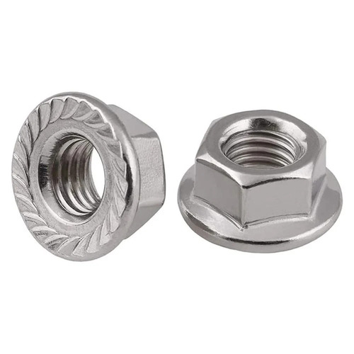 Mild Steel Flange Nut - High Strength, Corrosion Resistant | Rust Free, Polished Silver and Grey Finish