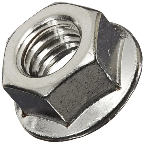 Mild Steel Hex Flange Nut - High Strength, Polished Finish | Corrosion Resistant, Rust Free, Commercial Use, Silver and Grey