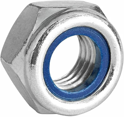 Mild Steel Nylock Nut - High Strength, Corrosion Resistant | Durable, Rust Free, Silver, Polished Finish for Commercial Use