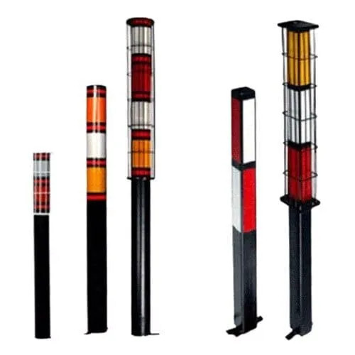 Ms Delineator Post - Mild Steel, Black | Durable Design, Bright Reflective Surface, Weather Resistant, Easy Installation For Traffic Management