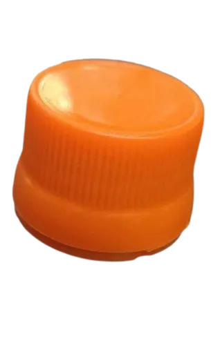 Plastic Orange Cap - Plastic, 25 mm Size, Round, Plain Pattern, Fine Finished | Durable Screw Cap for Bottles, Ideal for Pharmaceutical Use