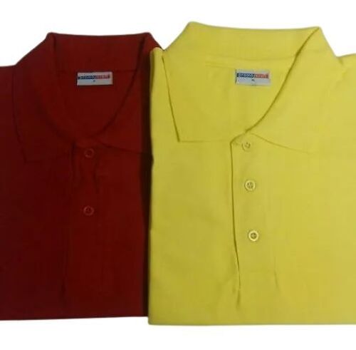 Premium Design Mens Plain T Shirt - Cotton Fabric, Sizes S-XXXL, Yellow and Red Colors, Short Sleeve Polo, Customizable Design, Moisture-Wicking, Quick-Drying, Tag-Free Label, Easy to Care