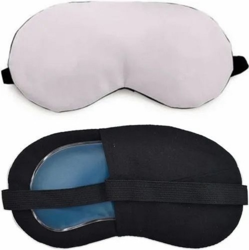 Printed Cotton Gel Eye Mask - 8x4x1 Inch , Essential Sleeping Aid for Deep Sleep, Lightweight, Soft, Suitable for All Ages, Multiple Colors