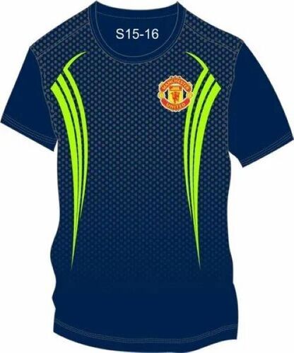 Printed Mens Corporate T Shirt - Cotton, XS to XXXL, Dark Blue And Lemon | Comfortable Fit, Soft Fabric, Breathable Material, Short Sleeves, Lightweight, Durable Stitching