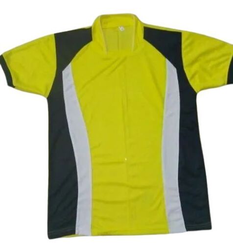 Premium Quality Polyester Yellow Polo T-Shirt - Short Sleeves, Athletic Style, Quick-Drying, Reflective Details, Easy Care, Stylish Appearance