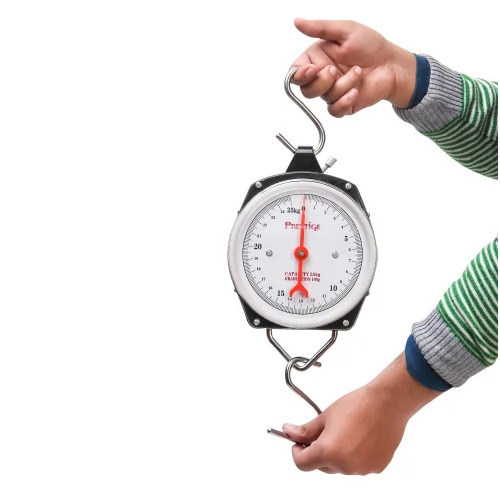 Baby Weighing Scale - Mechanical Analog, 25 kg Capacity with 100 g Accuracy | Portable ABS Plastic, Stylish Black, White, Silver Design