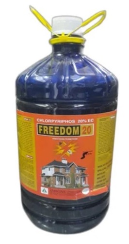 Chlorpyriphos - 5 Ltr Liquid, 20% Purity Insecticide, Blue Color, Effective Home Usage