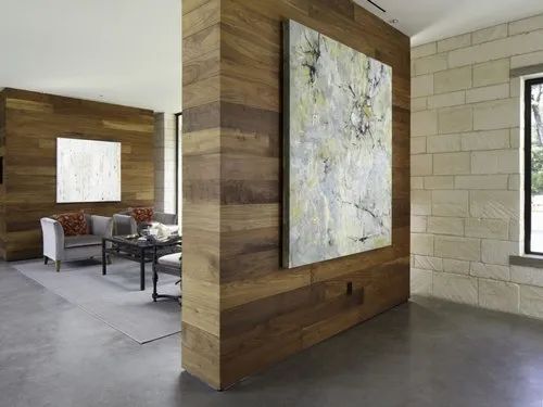 Designer Wooden Wall Partition - Wood, 4 Inch Thickness, 10 Feet Height | Interior Use, Thermal Insulation