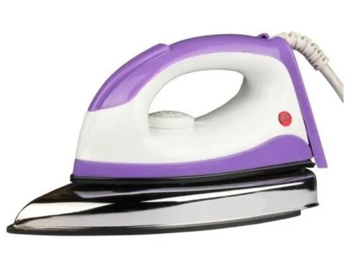 Dry Iron - 1000W Stainless Steel, Compact Purple Design - Lightweight, Non-Stick Soleplate, Adjustable Temperature, Fast Heating, Ergonomic Handle, Quick Steam Burst, Over Heating Protection