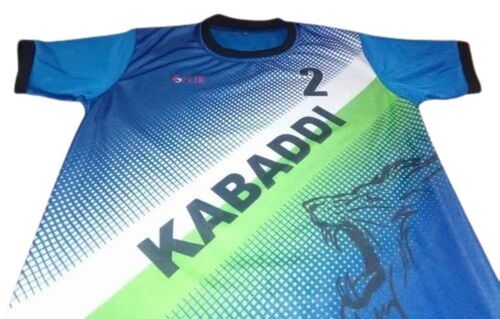 Kabaddi Premium Jersey - Polyester Cotton, Size M to XXL, Blue and Green | Comfortable Fit, Flexible Movement, Quick Drying, Vibrant Colors, Stylish Look, Enhanced Ventilation, Stretchable Fabric