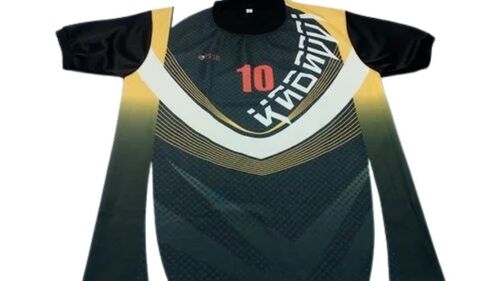 Kabaddi T Shirt - Polyester Cotton Plus Size Black and Yellow | Comfortable Fit Flexible Movement Quick Drying Vibrant Colors Stylish Look Enhanced Ventilation Stretchable Fabric