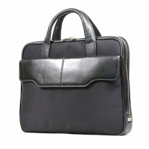 Leather Laptop Bag - Leather, 11.6 Inch Size, Black Color | Polished Finish, Attractive Design, Durable and Comfortable