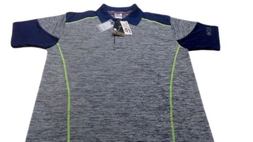 Mens Grindle T-Shirt - Polyester, XXS-XXXL , Dark Blue And Grey | Comfort Fit, Quick Drying, Lightweight, Stretchable, UV Protection