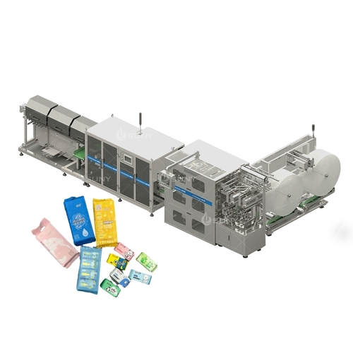 Mini Wet Wipes Machine - 800-1100 Pcs/Min, Customized Color, Automatic, Mild Steel Material, 33000 Watt Power, 220 Volt Voltage, 1-3 Years Warranty | Dual-Station Bucket Film Packaging for Enhanced Efficiency, Fully Automatic Production Line, High Productivity Up to 95%
